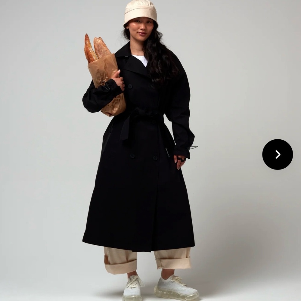 Classic Black Trench Coat with Belt